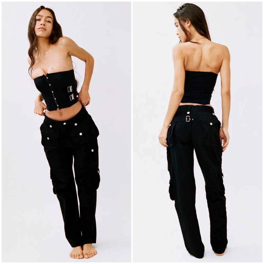 WITH JÉAN Tommy Cargo Pants - Black